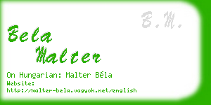 bela malter business card